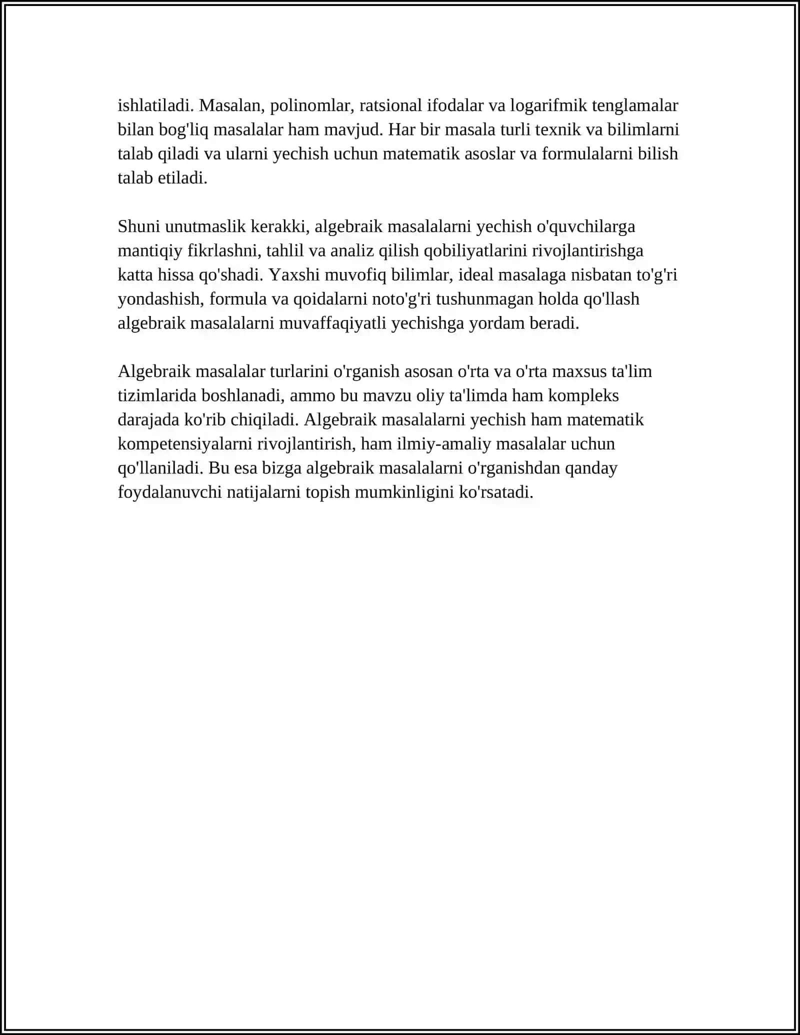 QIZIQARLI MATEMATIK MASALA VA TOPSHIRIQLAR TOʻPLAMI 4