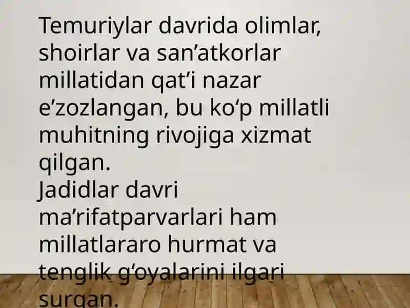 O‘zbekistonda tolerantlik va millatlararo totuvlikni ta’minlashning tarixiy ildizlari va demokratik tamoyillari 4