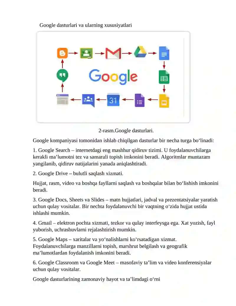 Google dasturlari va ularning xususiyatlari 4