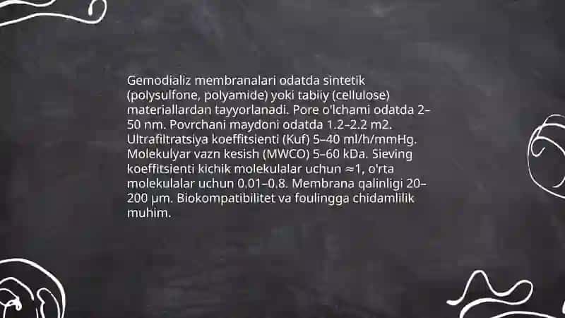 Ultra filtradsiya va gemodializ ishlash funksiyasi 4