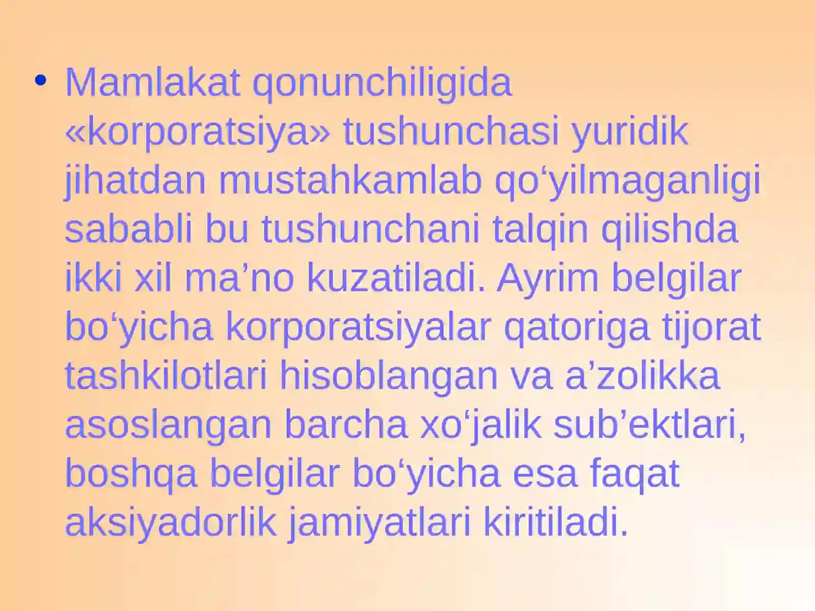Korporatsiyalar iqtisodi va ularni boshqarish 4
