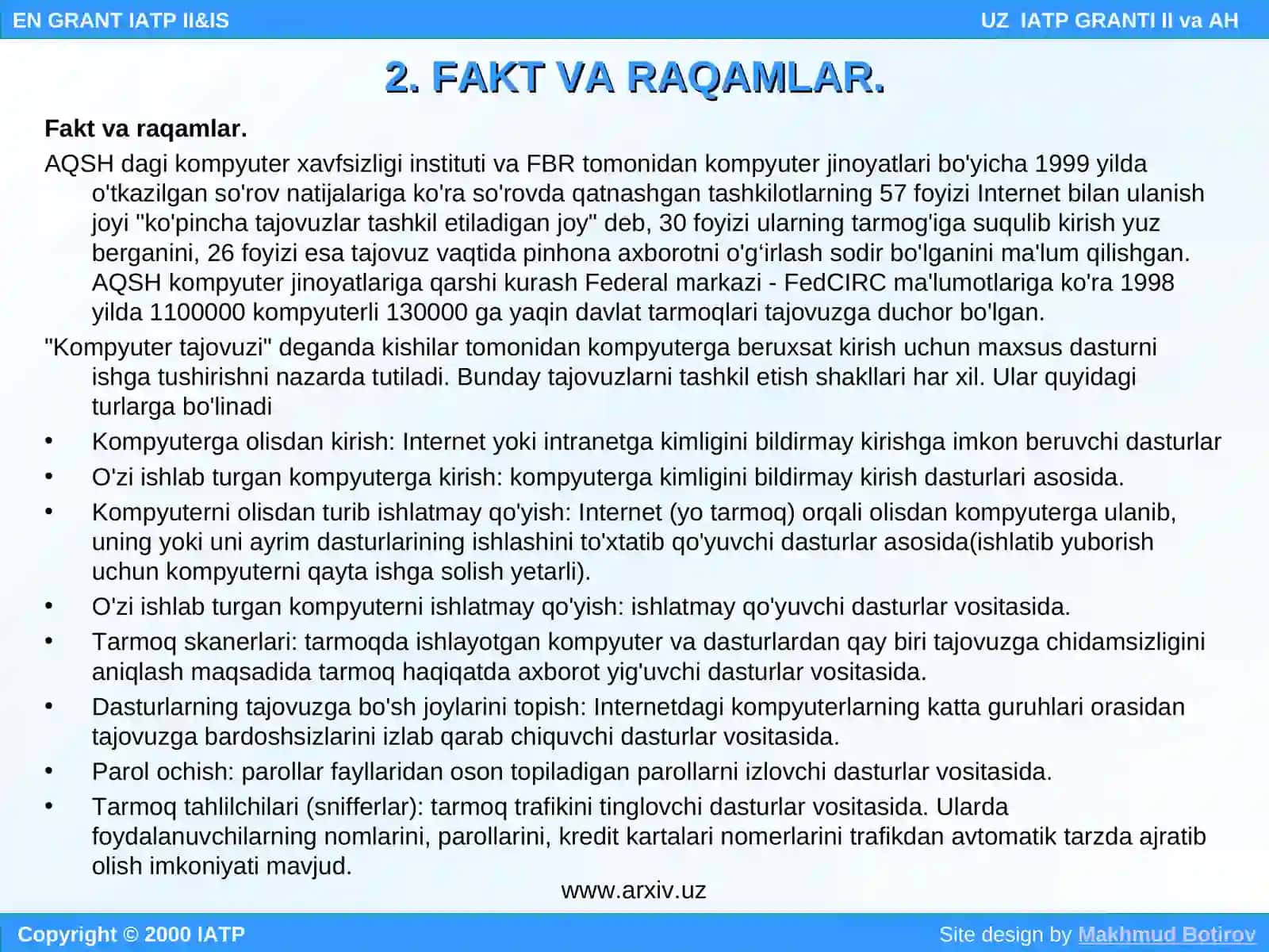 Axborot xavfsizligi muammosi 4