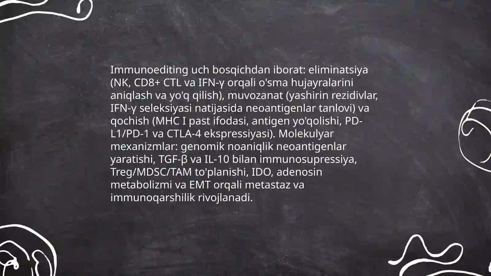 Immunopatalogiya,oʻsma hujayralarini kelib chiqishidagi ahamiyati 4