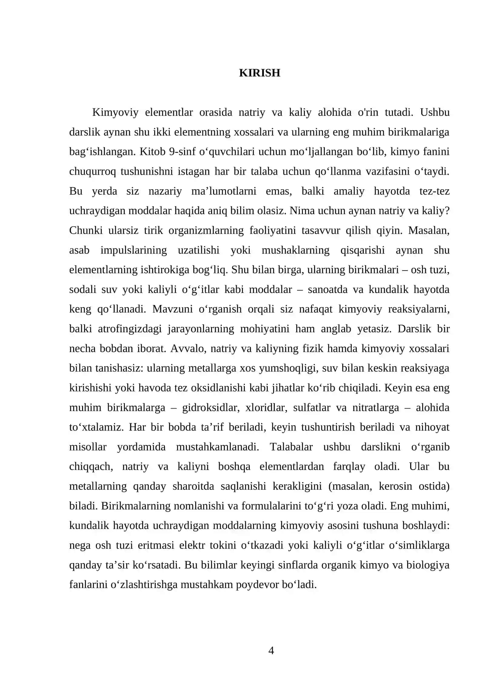 NATRIY VA KALIYNING XOSSALARI VA ENG MUHIM BIRIKMALARI. 9 - SINF 4