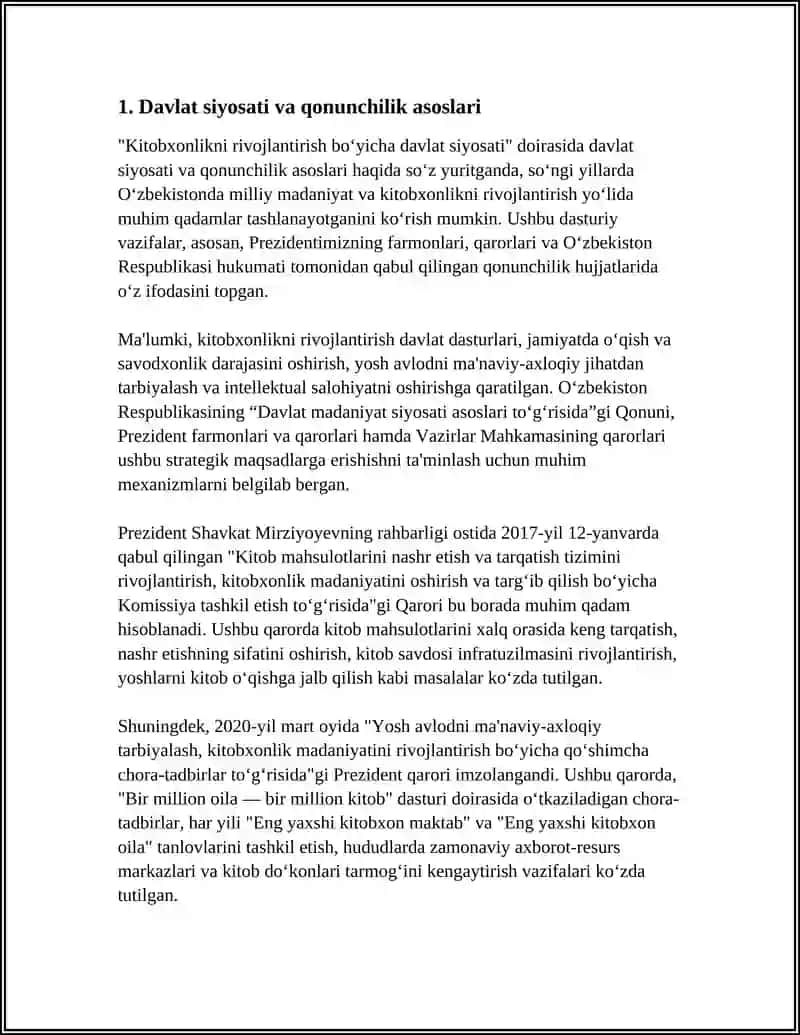 KITOBXONLIKNI RIVOJLANTIRISH BUYICHA DAVLAT SIYOSATI 4