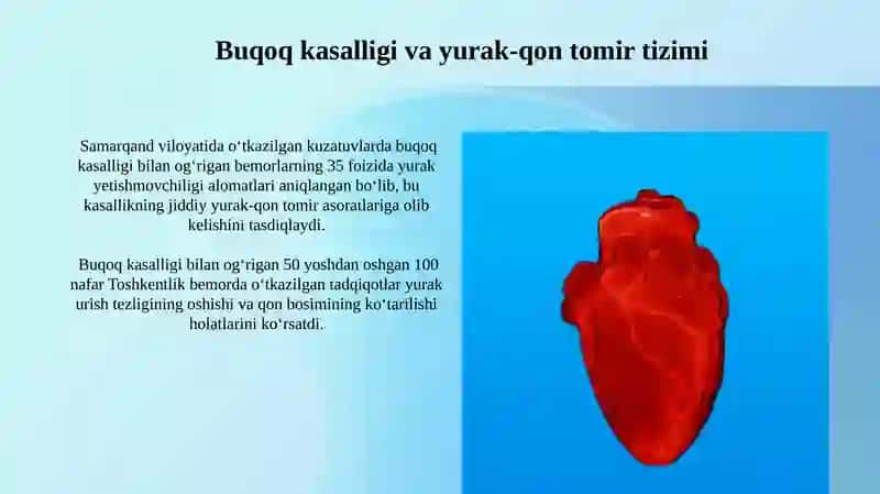 Buqoq Kasalligida Yurak-Qon Tomir Tizimidagi Oʻzgarishlar 4