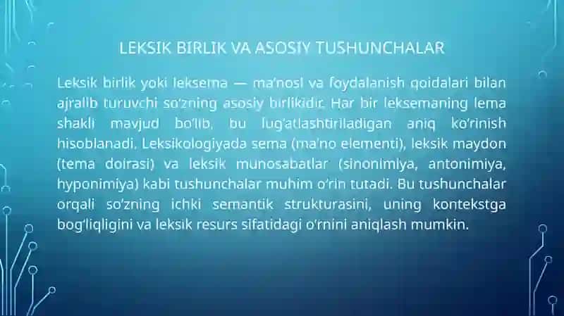 SOʻZ LINGVISTIK BELGI SIFATIDA SOʻZ YASALISHI 4
