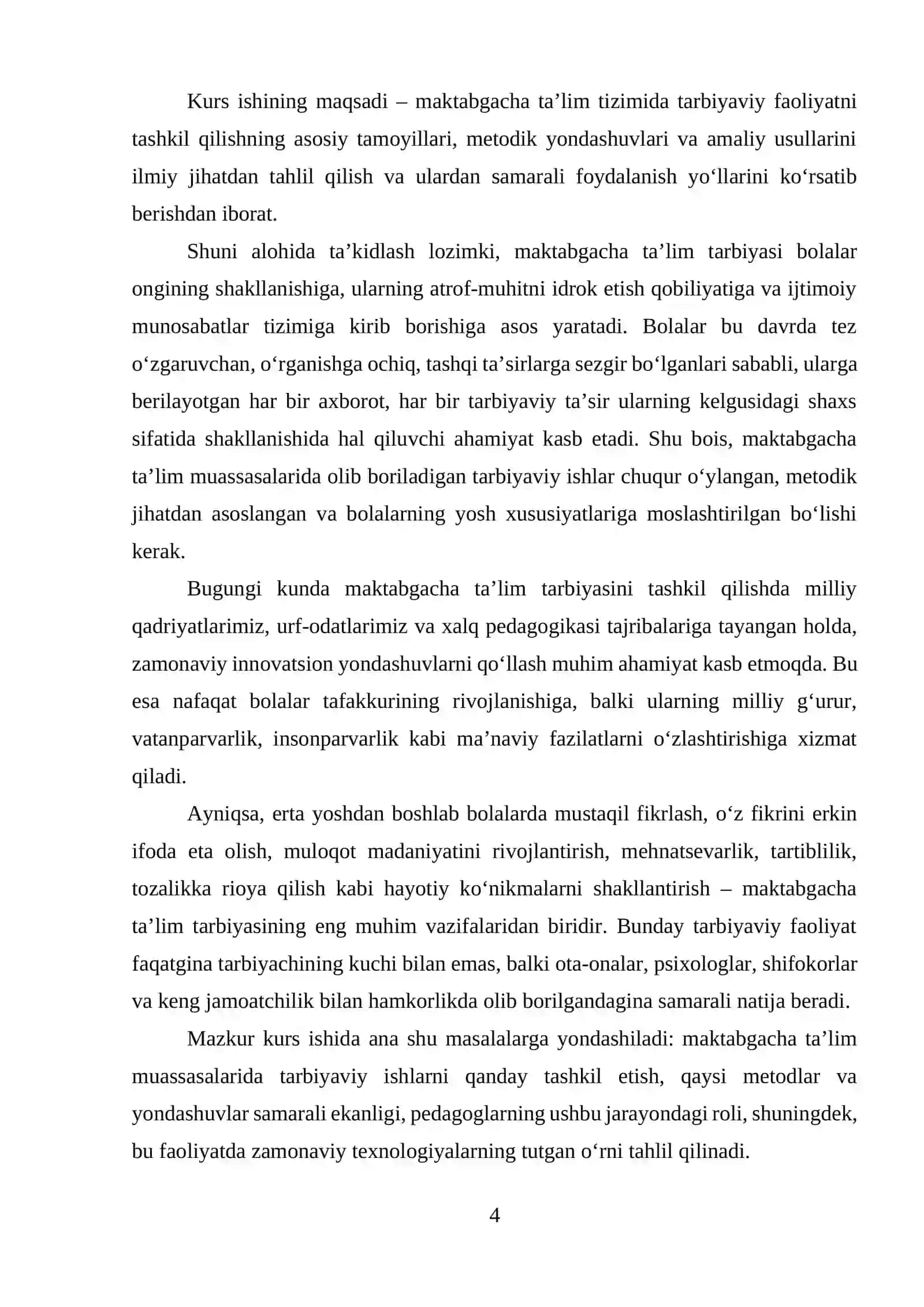 Maktabgacha ta’lim tarbiyani tashkil etish 4