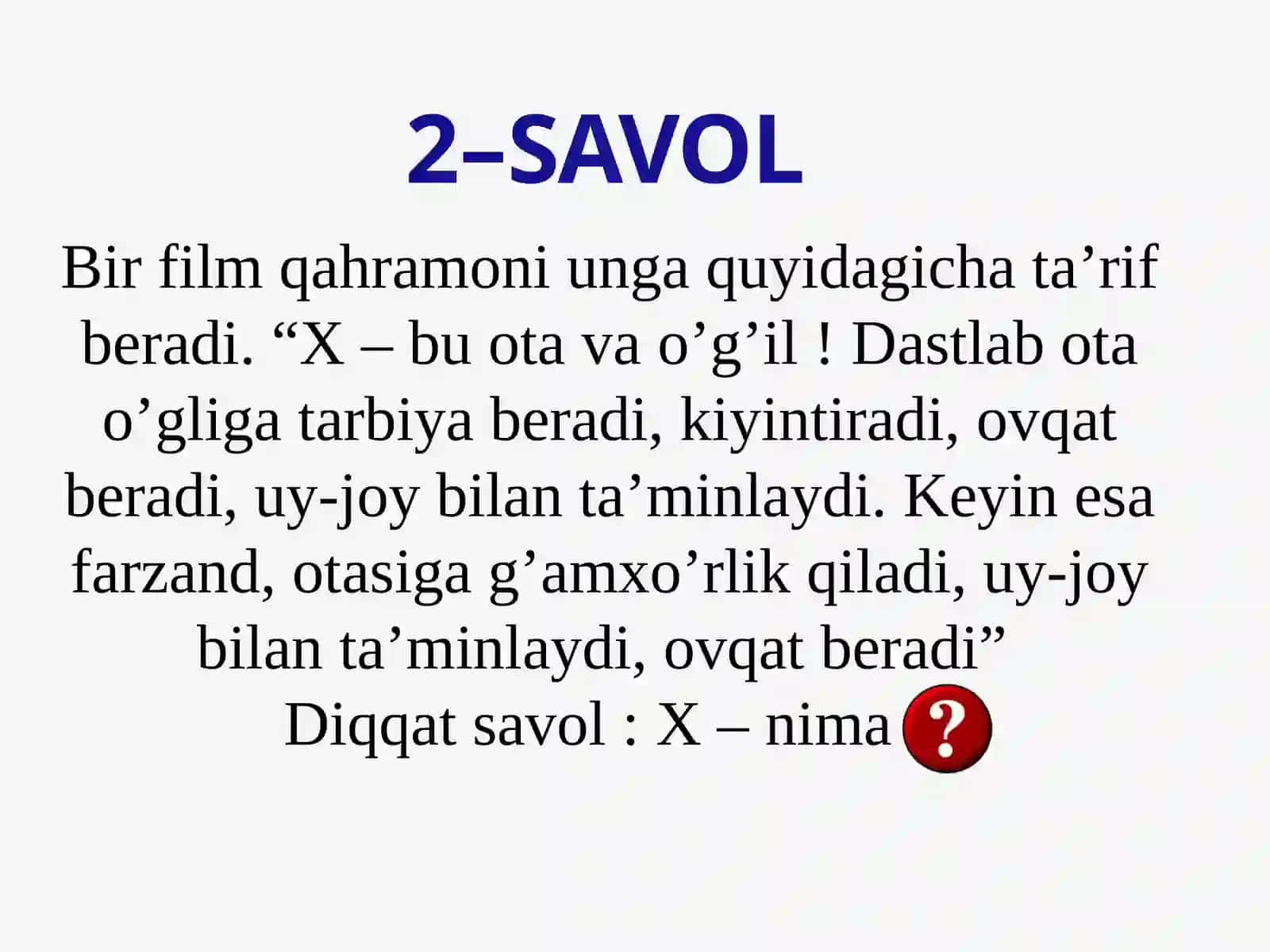 ZAKOVAT INTELLEKTUAL TURNIRINING 4-TUR BAHSLARIGA XUSH KELIBSIZ!!! 4