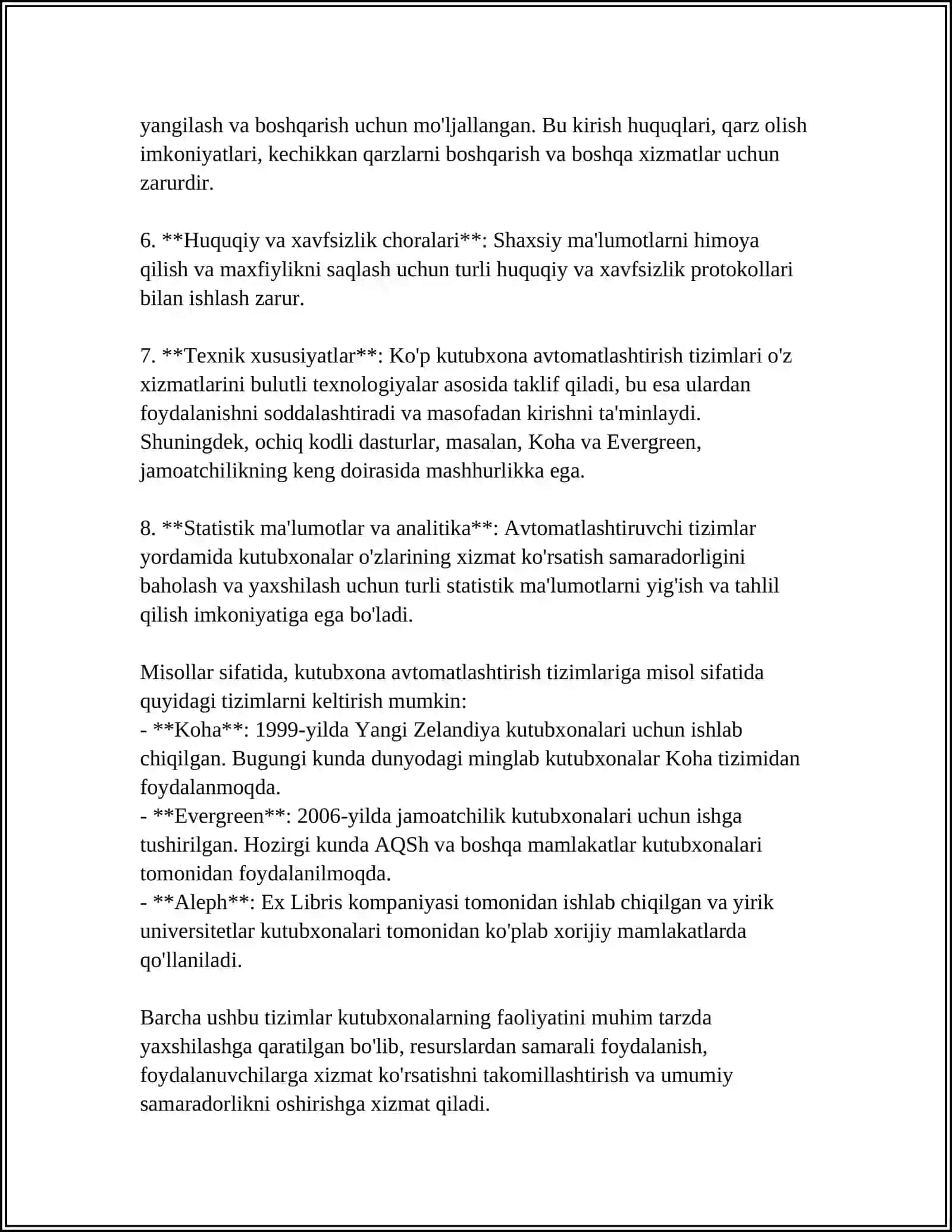 AVTOMATLASH VA ELEKTRON KUTUBXONALAR TEXNOLOGIYASINI BOSHQARISH 4