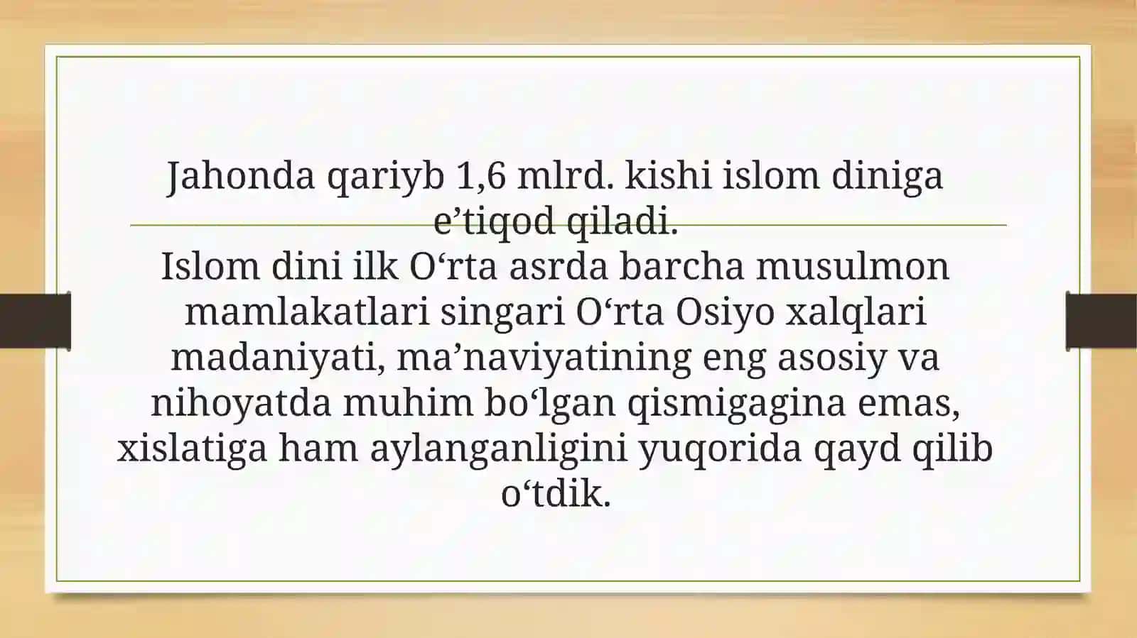 MAVZU: IX-XII ASRDA MUSULMON UYG'ONISH DAVRI 4