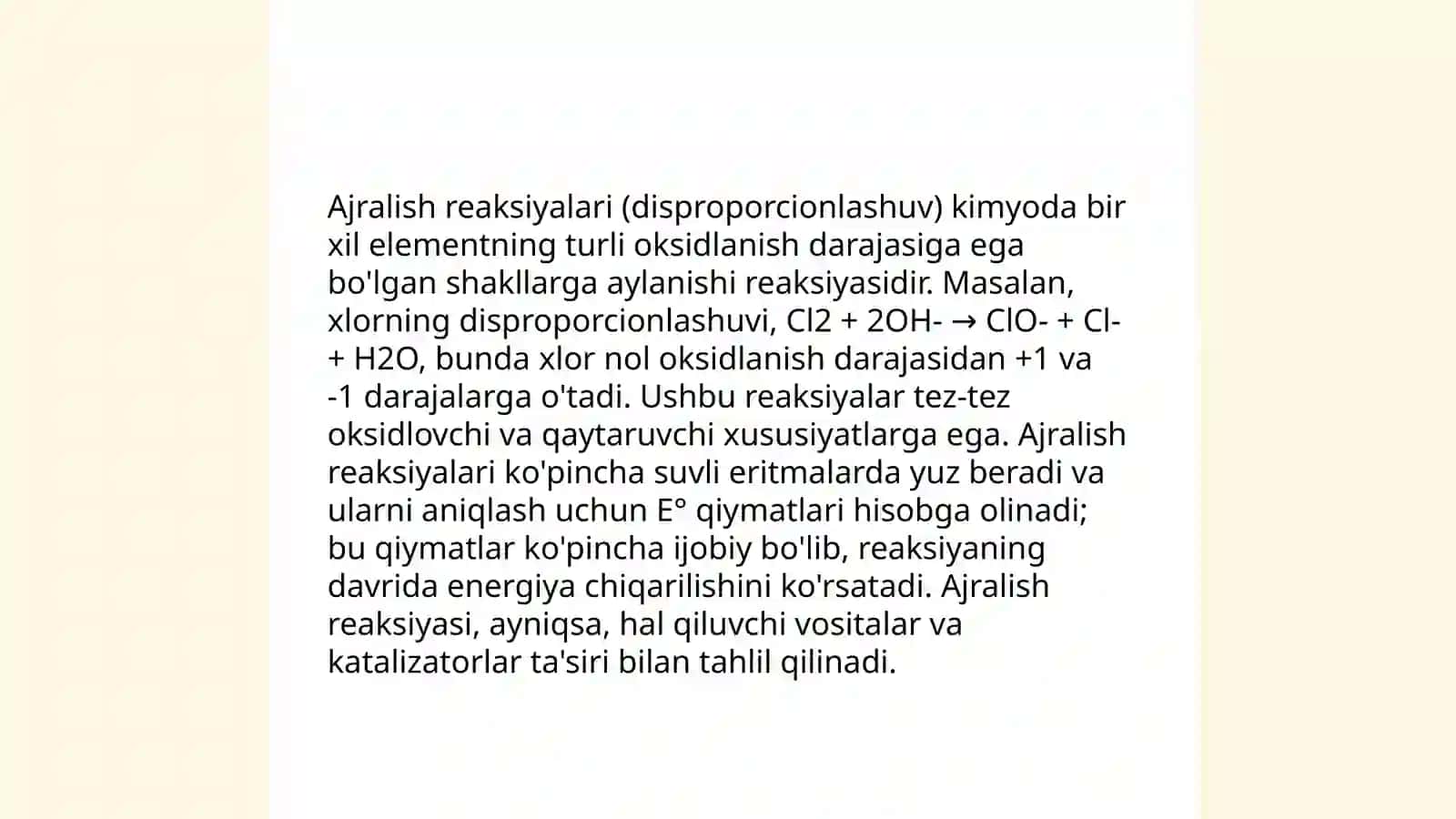 Kimyoviy reaksiyalarning tasnifi 4