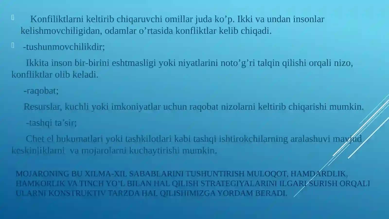KONFLIKTLARNING BOSHQA TURLI SABABLARI 4