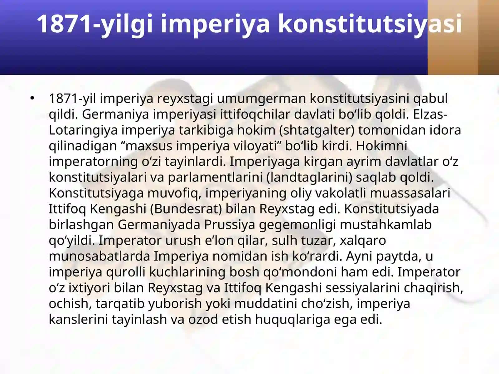 XIX asr oxiri XX asr boshlarida Germaniyaning siyosiy, ijtimoiy-iqtisodiy ahvolini o’rganish 4