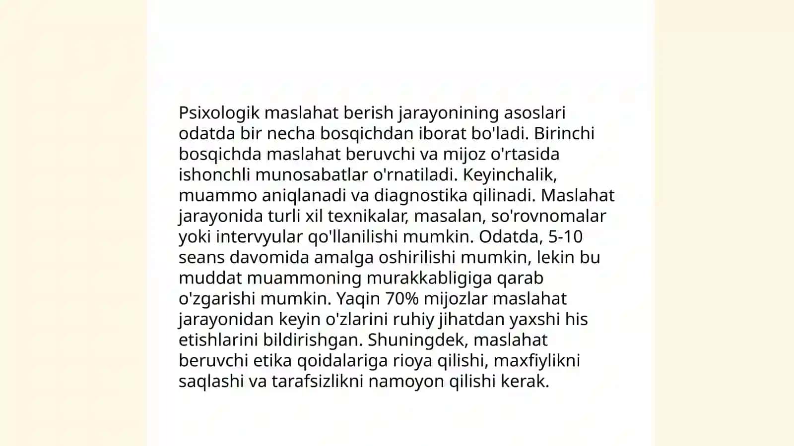 Ta'lim muassasasida psixologning psixologik konsultatsiya faoliyatini yo'lga qo'yish 4
