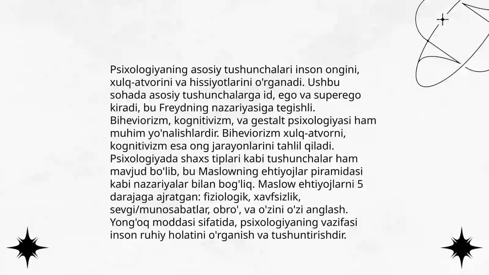 Psixologiya fanining predmeti va rivojlanish tarixi 4