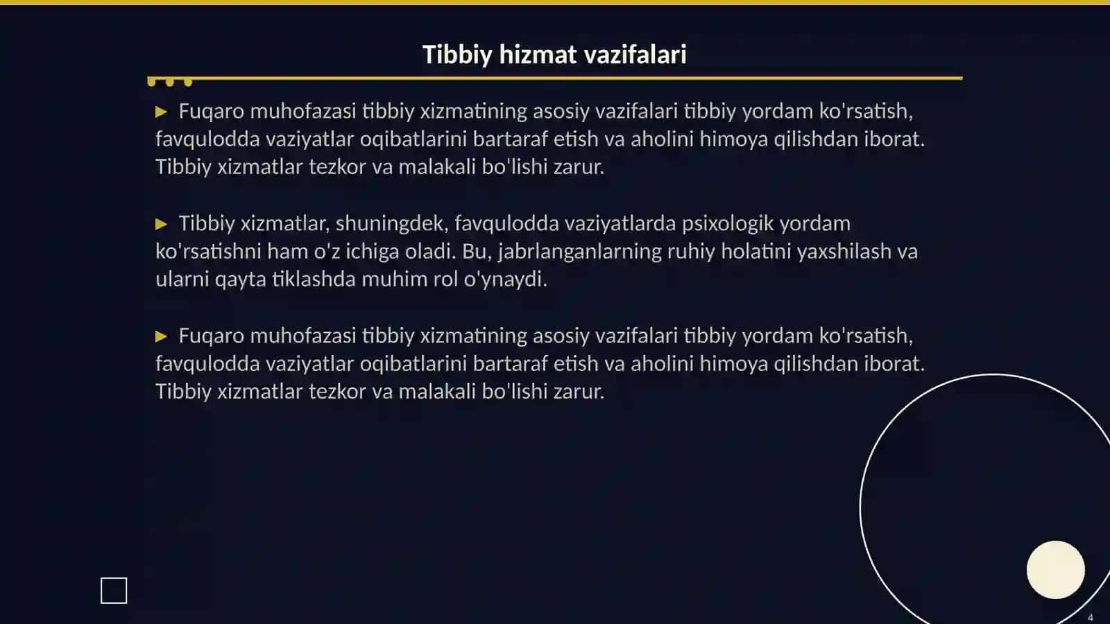 Favqulodda vaziyatlarda fuqaro muhofazasi tibbiy hizmati 4