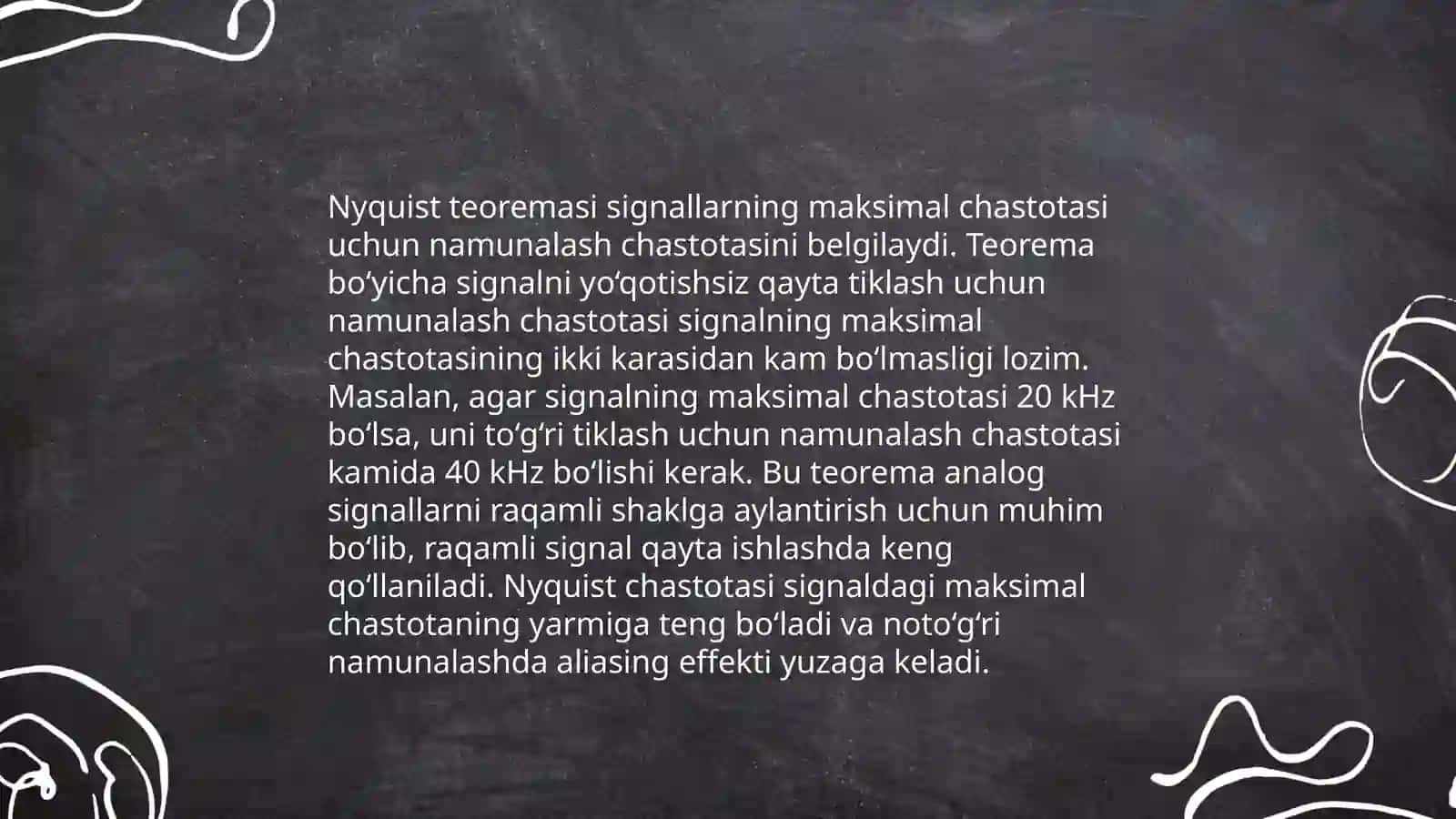 Analog signallarni diskretlashtirish va raqamli signallarga ishlov berish 4