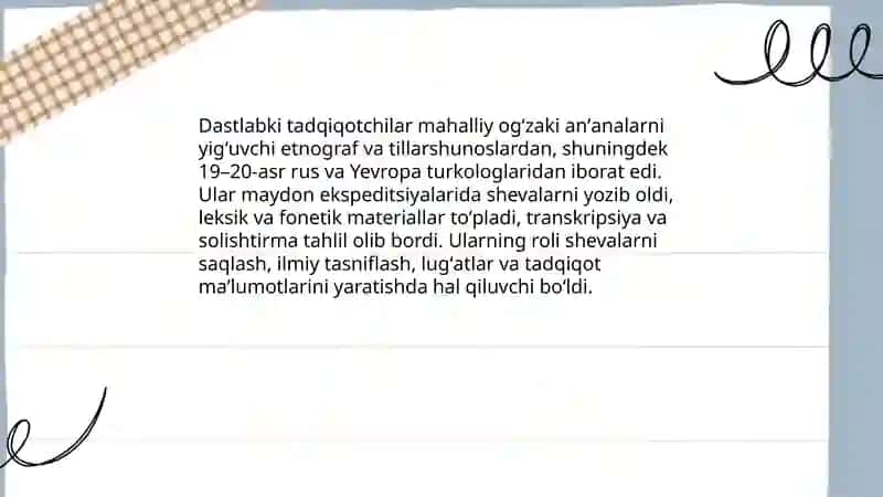 O‘zbek xalq shevalarining o‘rganilish tarixi 4