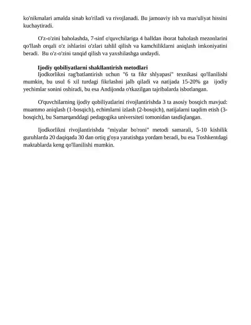 O'quvchilarning intelektual imkoniyatlarini rivojlantirish usullari 4