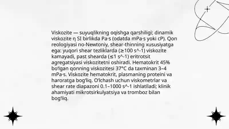 Tibbiy fizikada suyuqliklarni xossalari 4