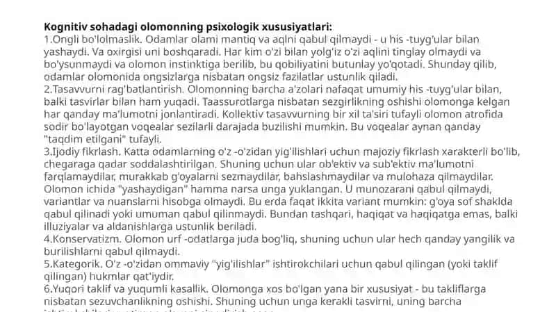 Olomon psixologiyasi. Guruh sharoitida zamonaviy o'qitishning pedagogik va psixologik texnologiyalari...!!!. 4