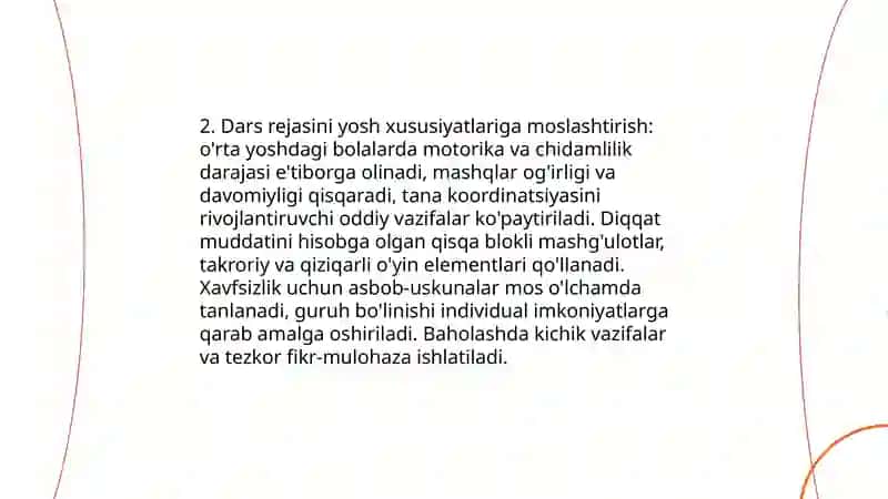 O'rta yoshdagi bolalarga beriladigan harakatli o'yinlarni o'rgatish 4