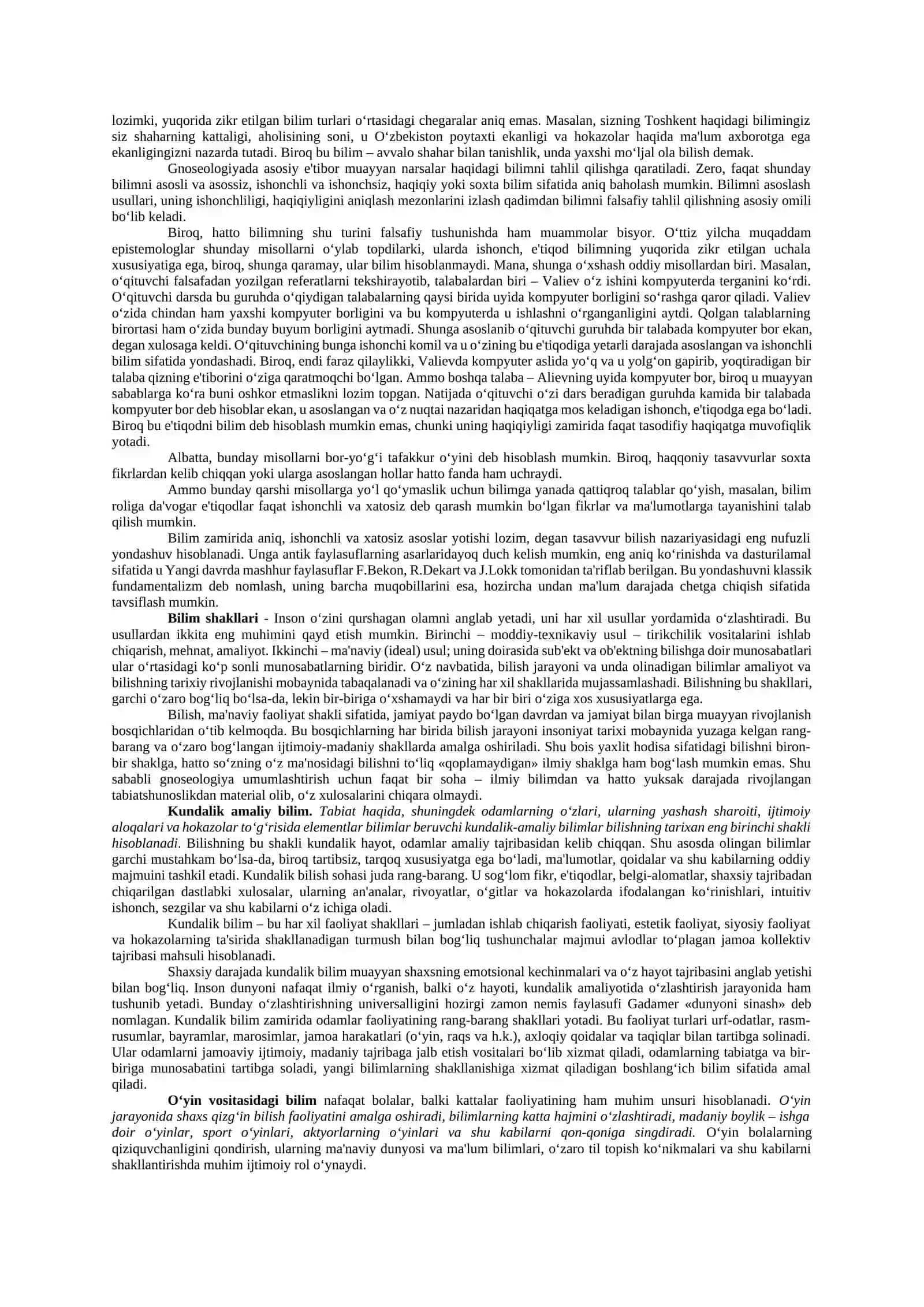 BILISH NAZARIYASI Bilish nazariyasining predmeti. Gnoseologiyaning mohiyati va mazmuni. 4