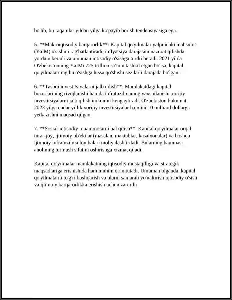 KAPITAL QOʻYILMALAR VA KAPITAL BOZORI 4