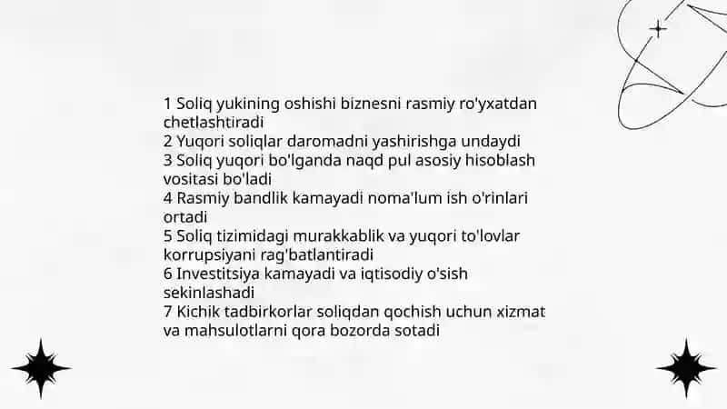 Xufyona iqtisodiyotning tarkibi sabablari va oqibatlari 4