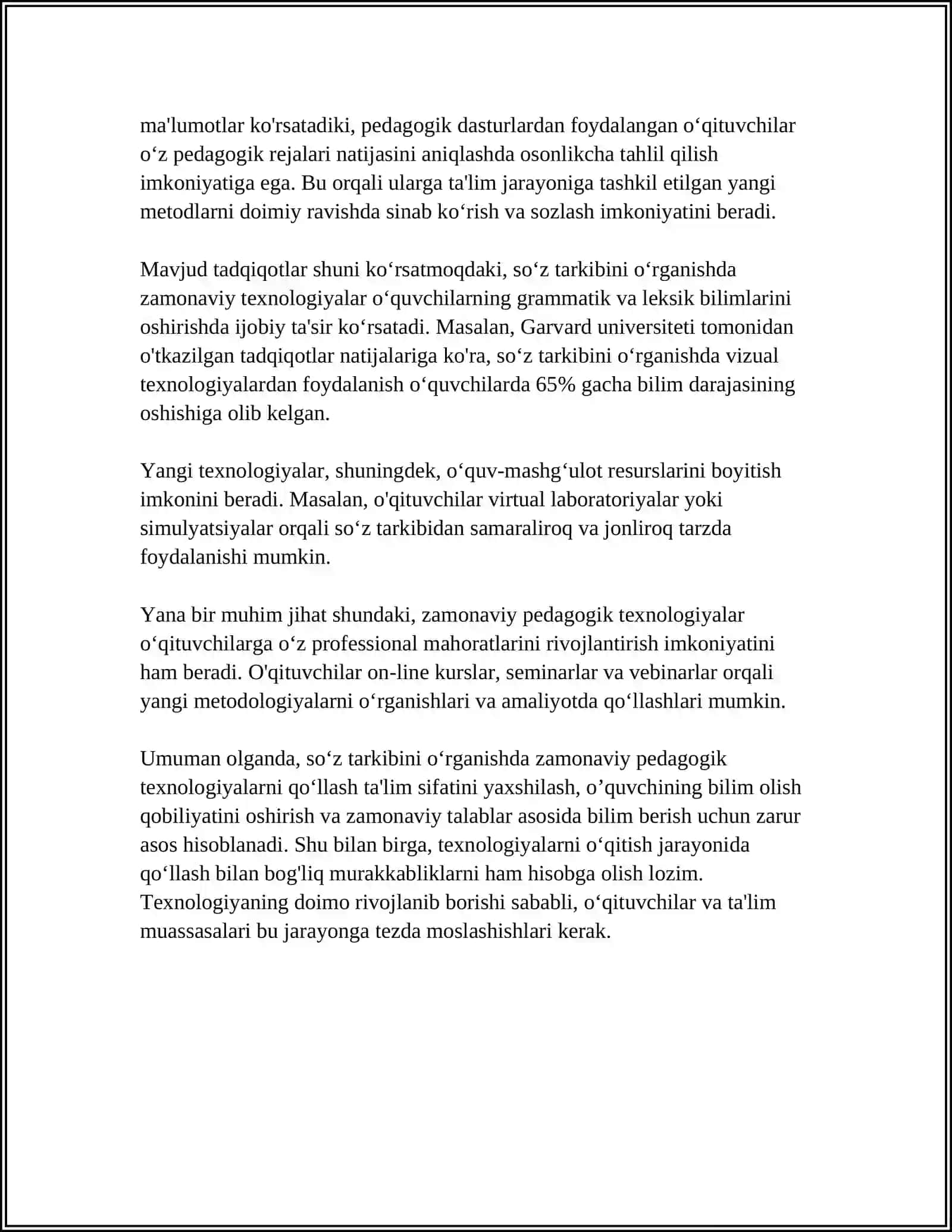 SO'Z TARKIBINI O'RGANISHDA PEDAGOGIK TEXNOLOGIYALARNI QO'LLASH 4