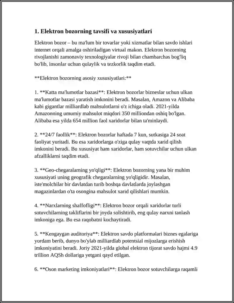 ELEKTRON BOZOR VA ELEKTRON TOVARLAR TUSHUNCHASI, ELEKTRON TIJORAT MODELLARI 4