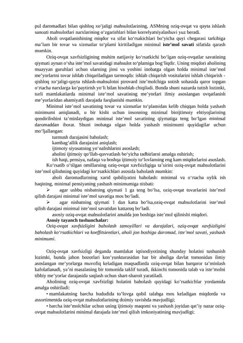 Mamlakat oziq-ovqat xavfsizligi strategiyasini baholashga ilmiy va uslubiy yondashuvlar 4