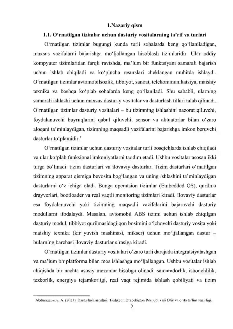 O‘RNATILGAN DASTURIY VOSITALAR VA DASTURLASH TILLARI SHARHI 4