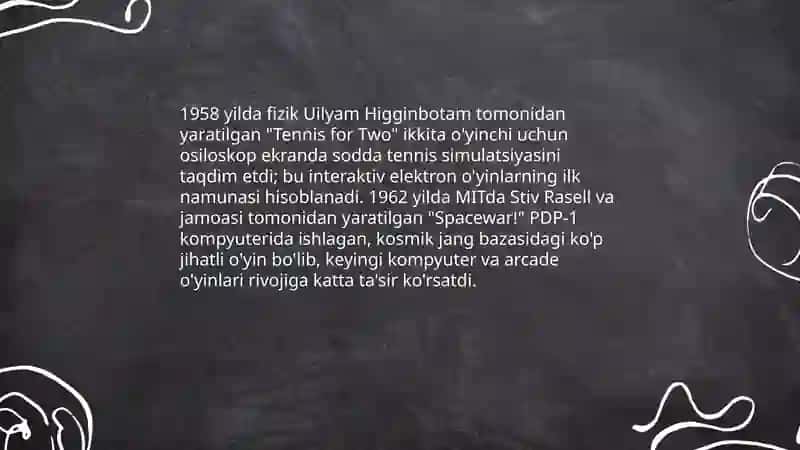 Kampyuter oʻyinlari va ularning kelib chiqishi 4