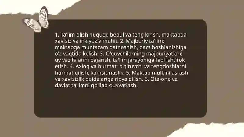 Farzandlarning huquq va burch (majburiyat)lari 4
