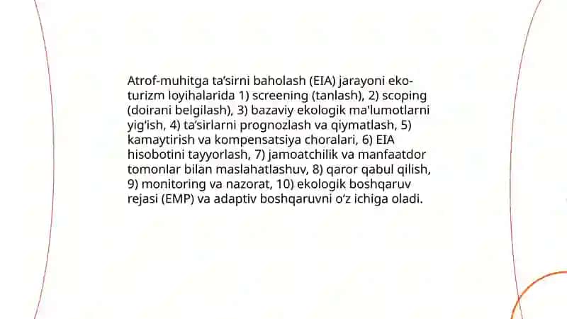 Barqaror rivojlanish loyihasini ishlab chiqish (eko-turizm) 4