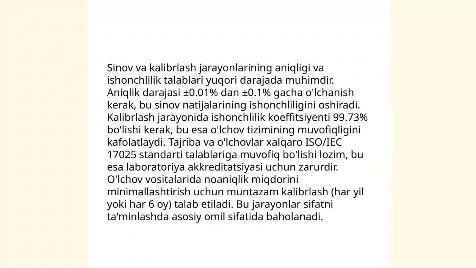 Sinov va kalibrlash laboratoriyalari layoqatligiga umumiy talablar (O‘zDSt ISO |IEC 17025: 2019) 4