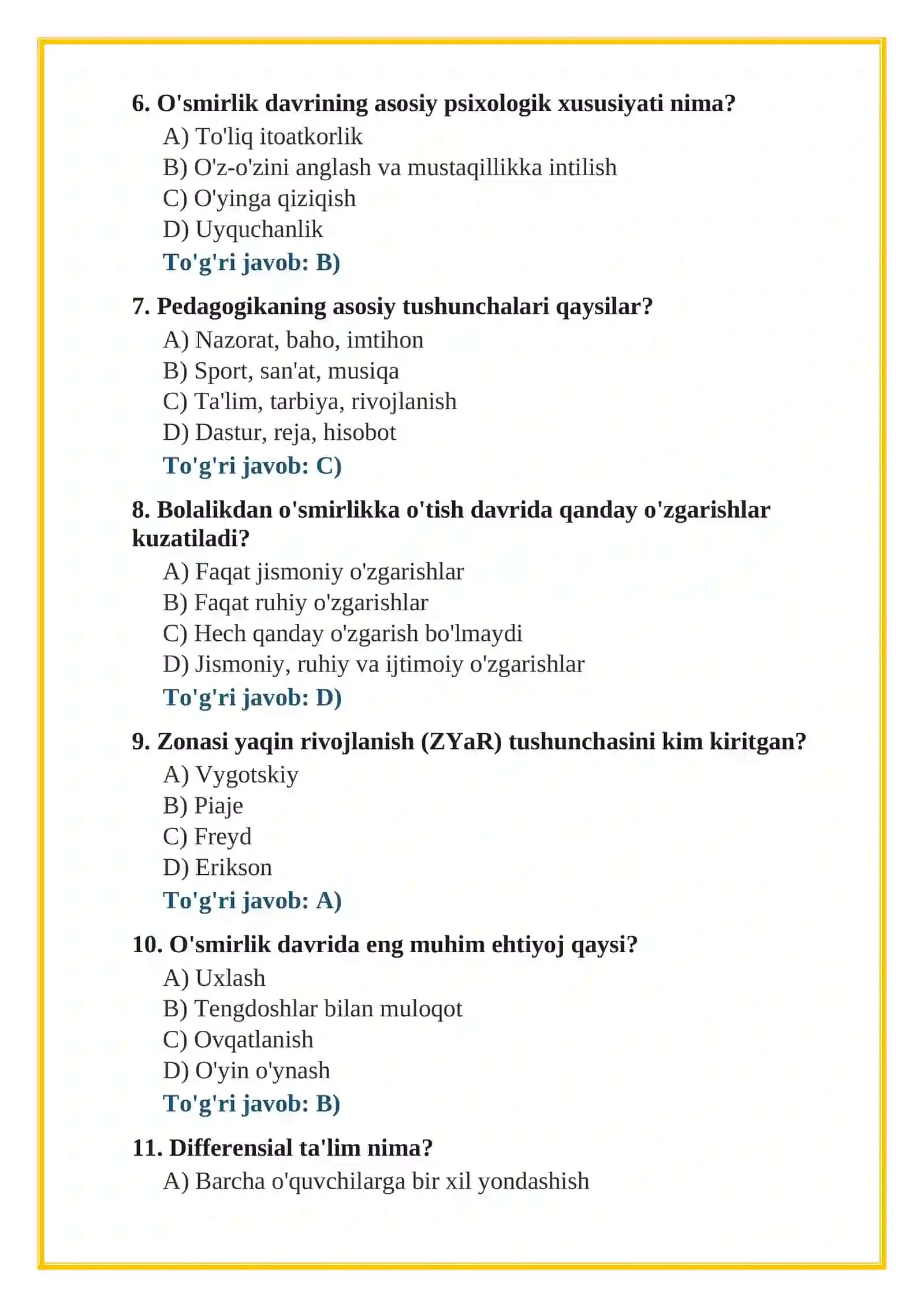 Maktab maslahatchisi testlar 100% tushadi / Мактаб маслаҳатчиси тестлар 100% тушади 4