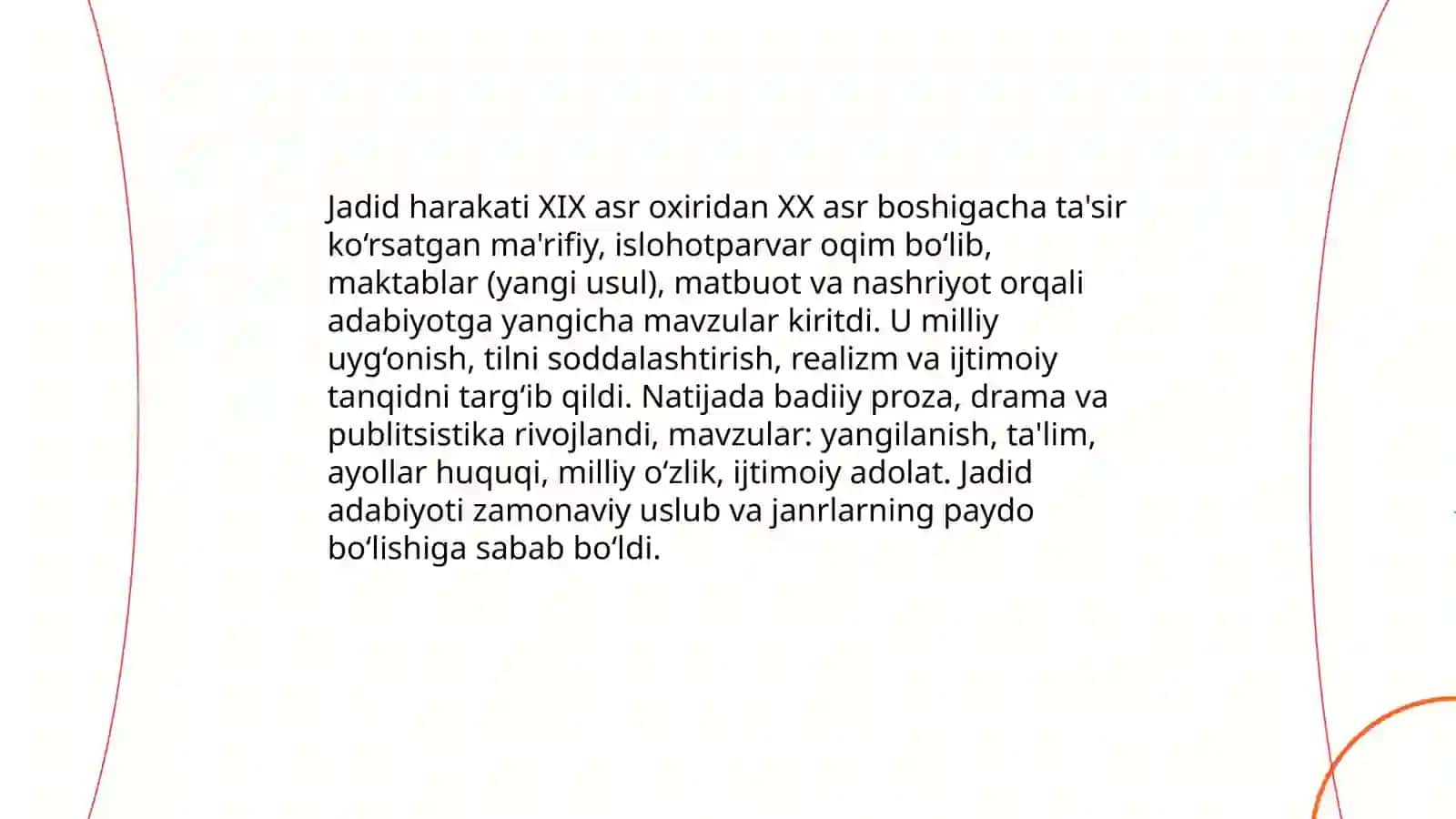 XIX asr oxirlarida milliy uyg'onish davri adabiyoti 4