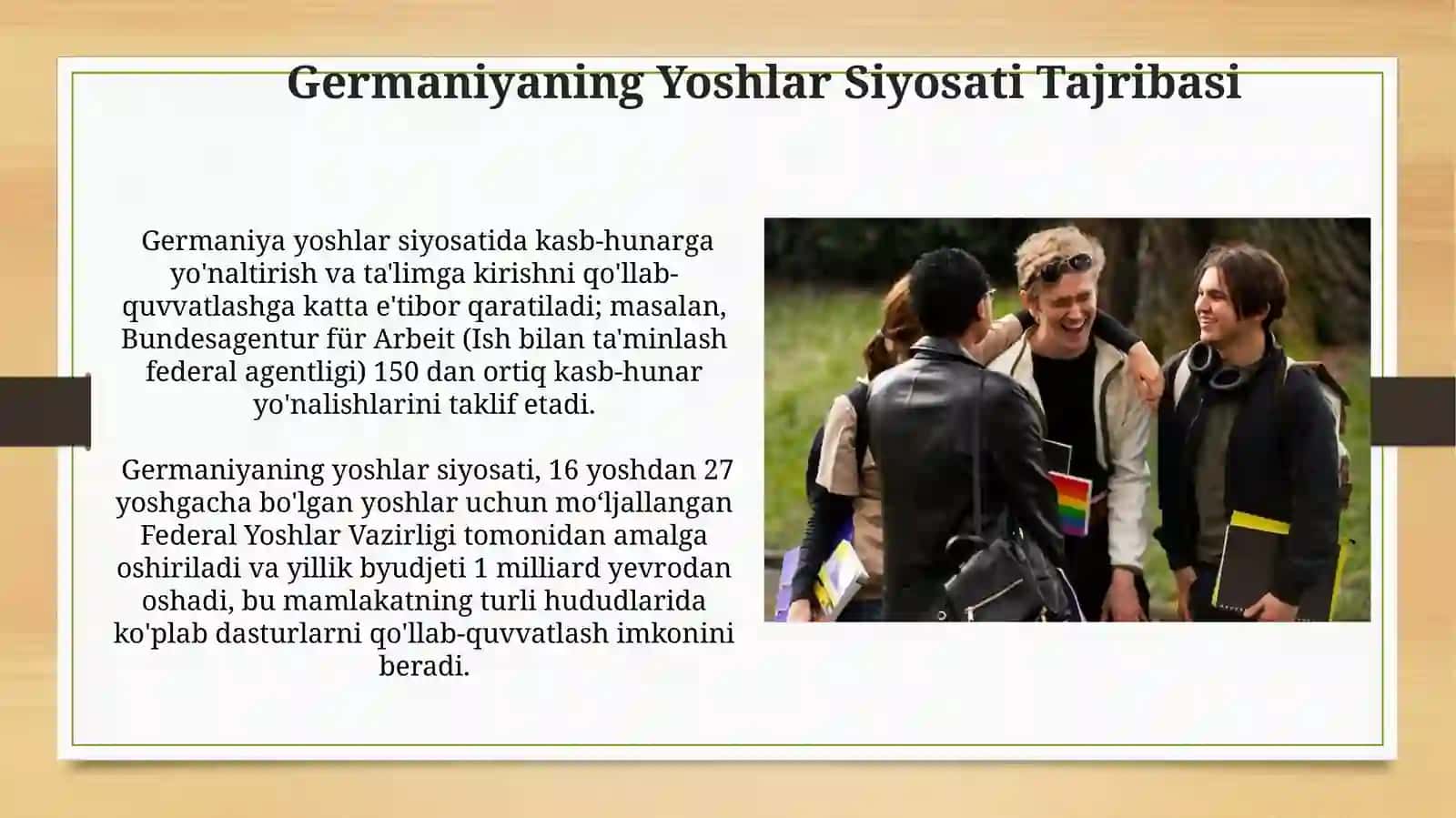 Davlatning Yoshlar Siyosatida Xalqaro Tajriba 4