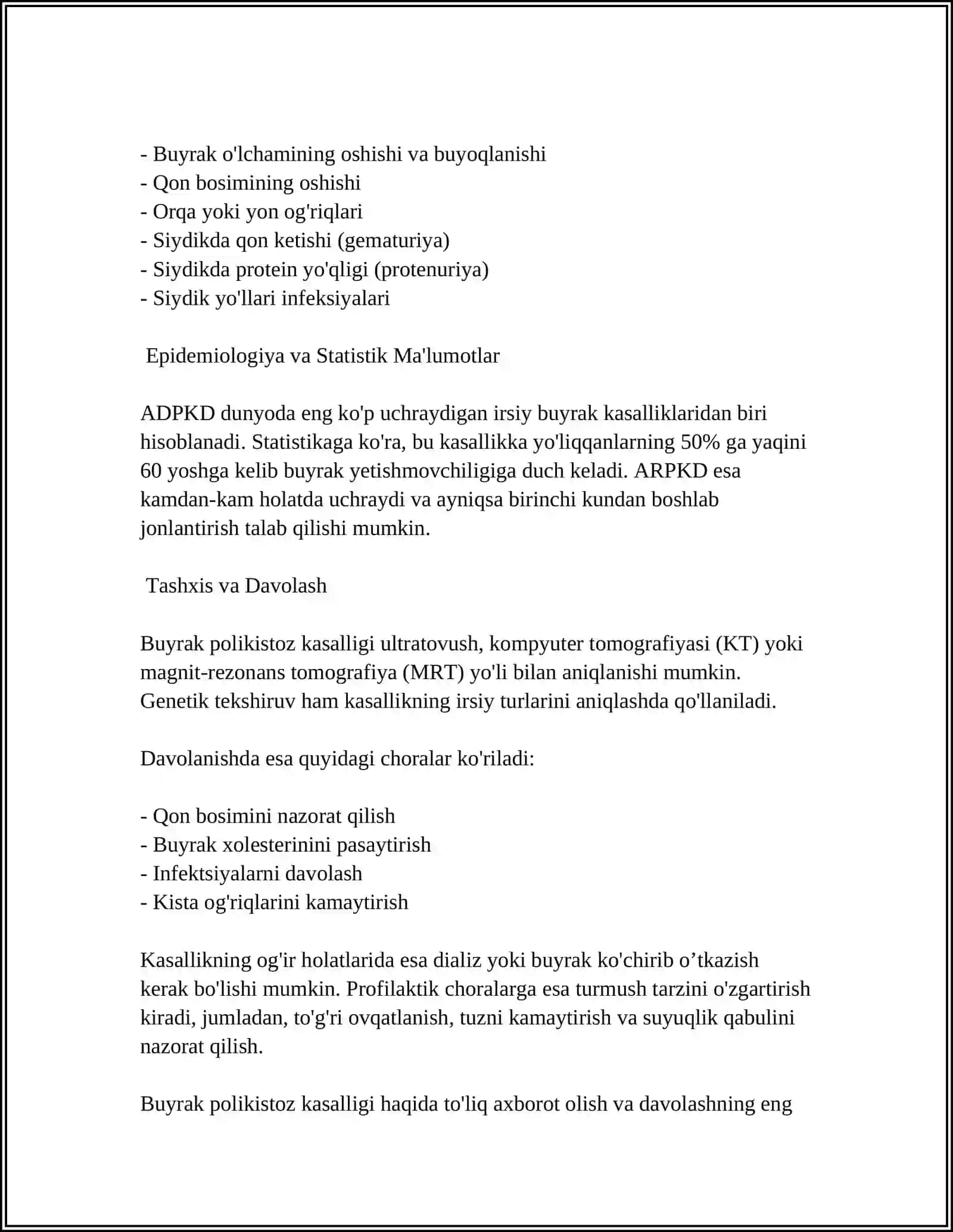 NASLIY NEFROPATIYALAR: BUYRAK POLIKISTOZI 4