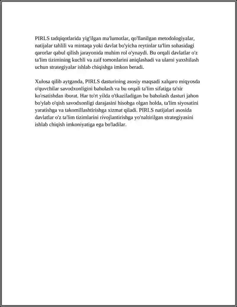 PIRLS XALQARO BAHOLASH DASTURI 4