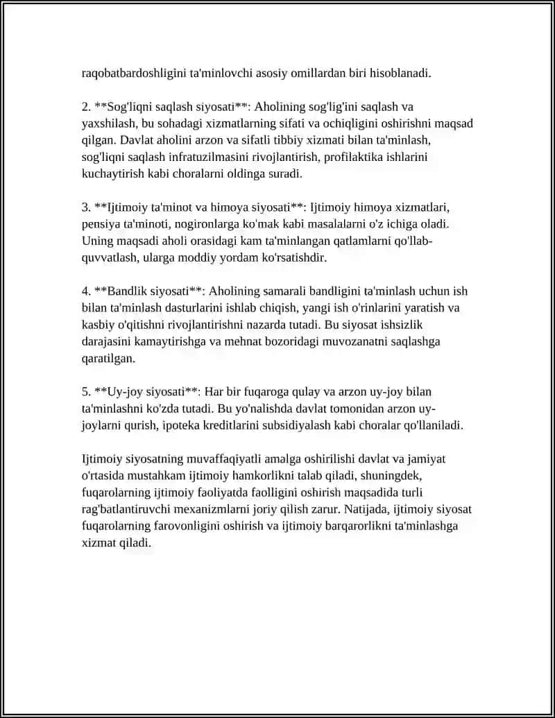 IJTIMOIY SIYOSAT KONSEPSIYASI: ASOSIY BOSQICHLAR UNI AMALGA OSHIRISH 4