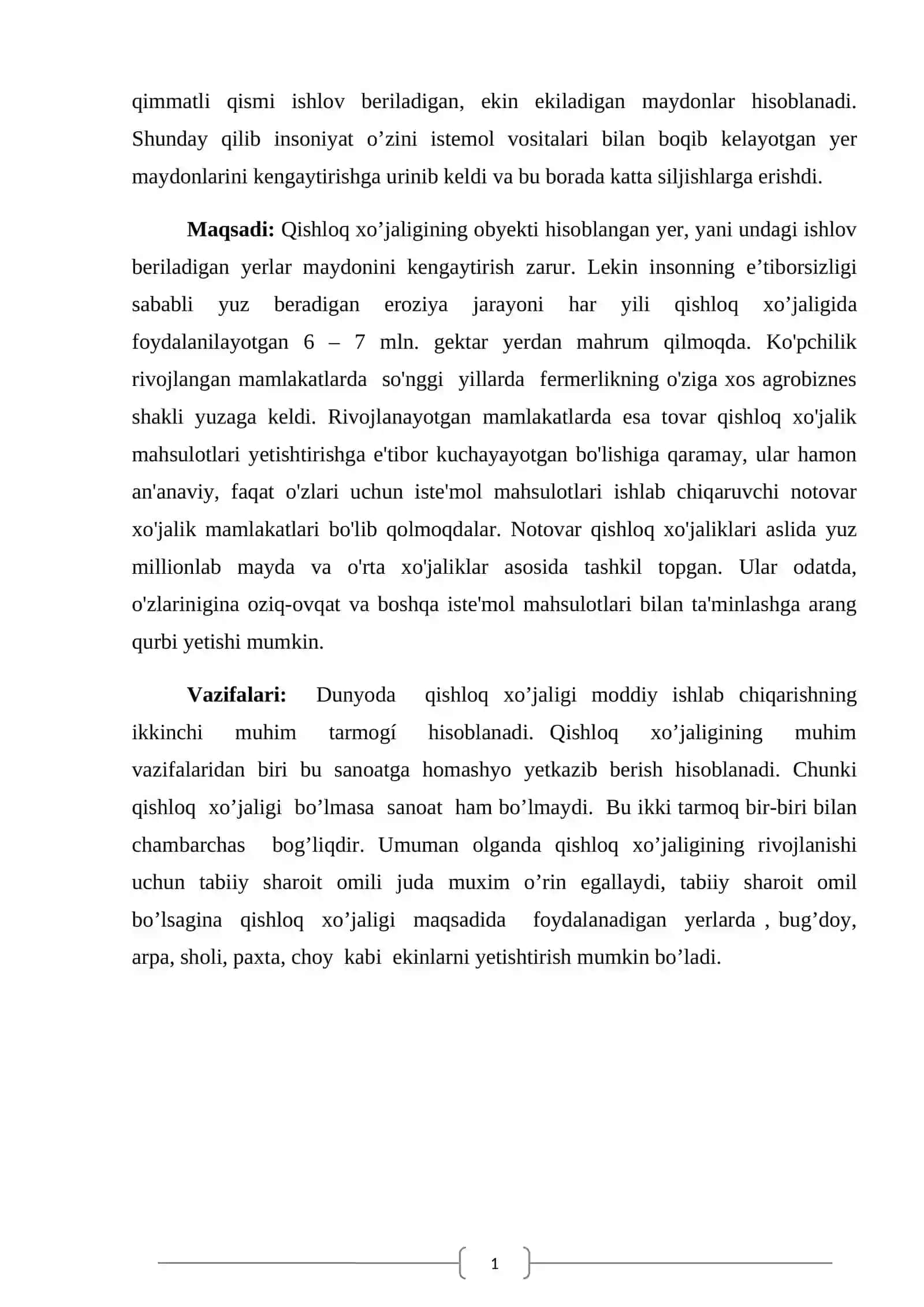 Jahon qishloq xo’jaligi va uning kelajakdagi istiqbollari 4