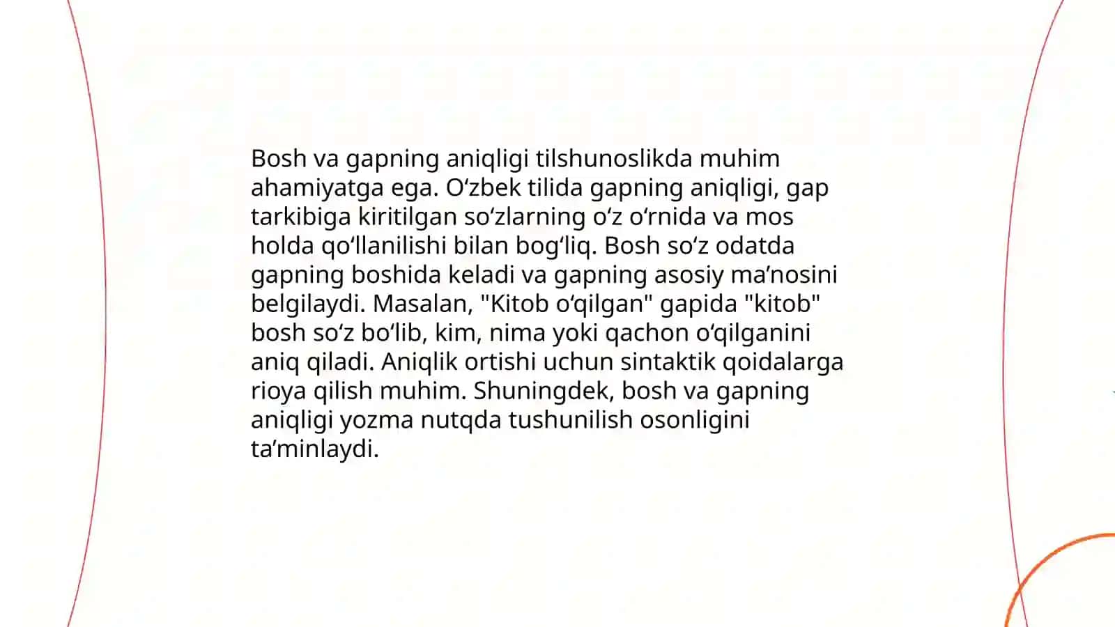 Gap boʻlaklari.Bosh boʻlaklar.Ega va uning ifodalanishi.Kesim uning turlari, ifodalanishi 4