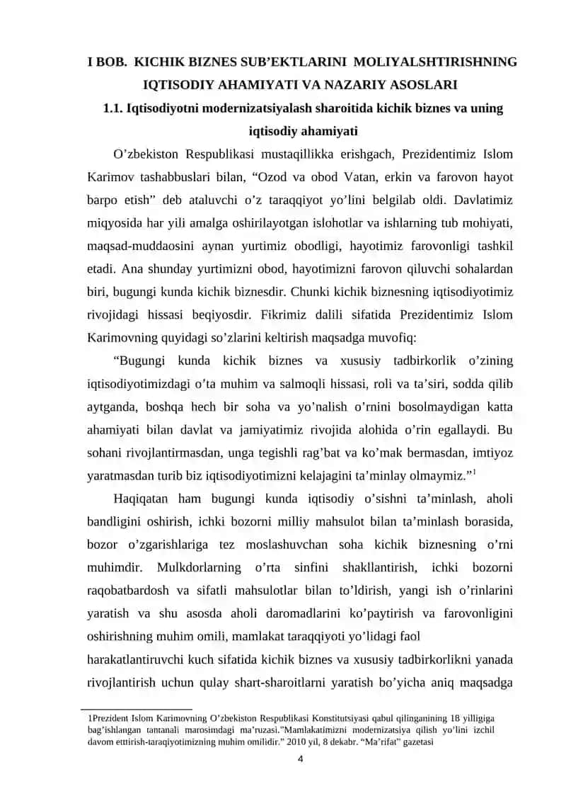 Kichik Biznesni Moliyalashtirish 4