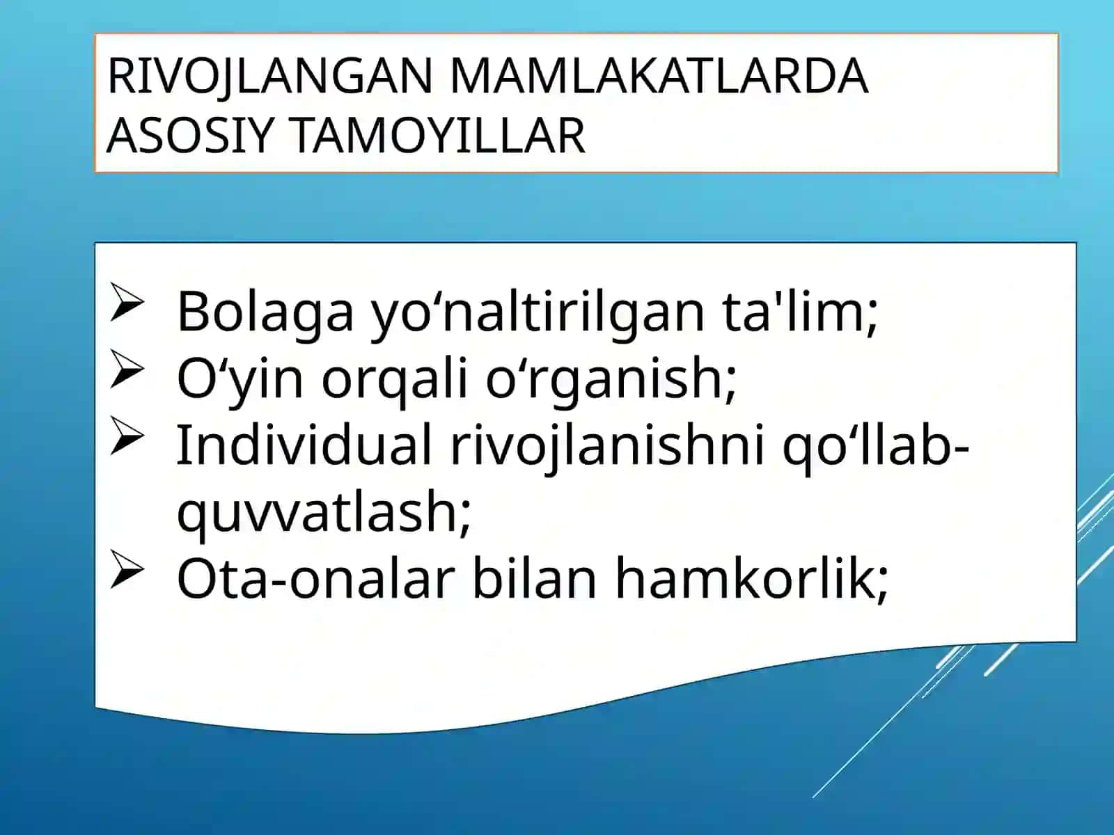 Rivojlangan mamlakatlarda maktabgacha ta'lim tizimi 4