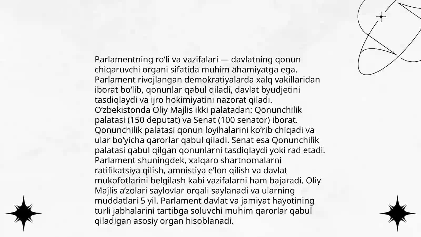 Oʻzbekistonda parlament tizimi va undagi islohotlar 4
