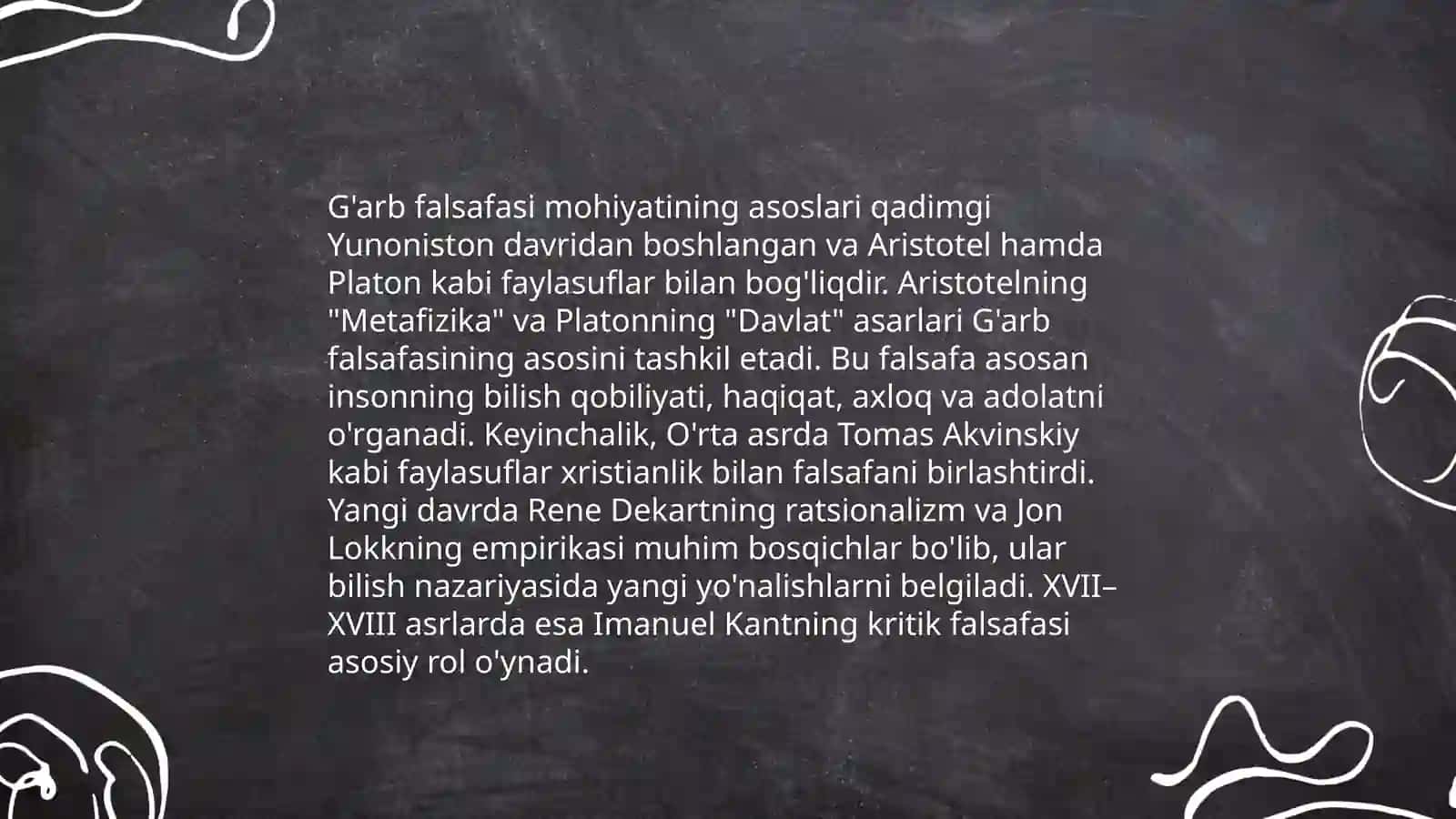 Falsafaning mohiyatiga oid sharq va g'arb mutaffakkirlari ta'riflarini tasniflash 4
